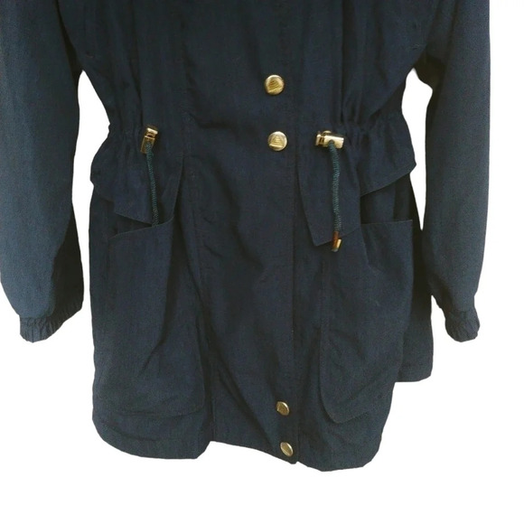 Apropos Retro Wind Resistant Lightweight  Coat Padded Shoulders Gold Metal XS - Picture 5 of 11